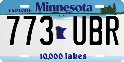 MN license plate 773UBR