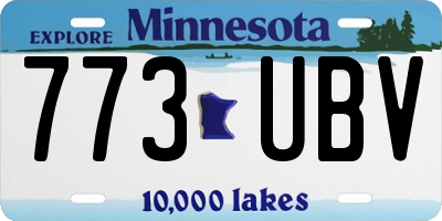 MN license plate 773UBV