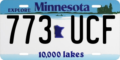 MN license plate 773UCF