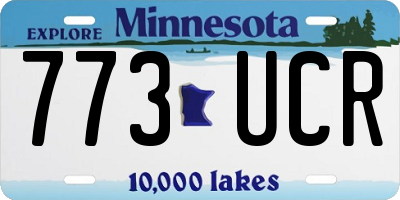 MN license plate 773UCR