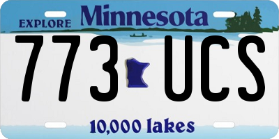 MN license plate 773UCS