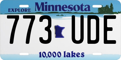 MN license plate 773UDE