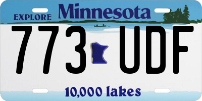 MN license plate 773UDF