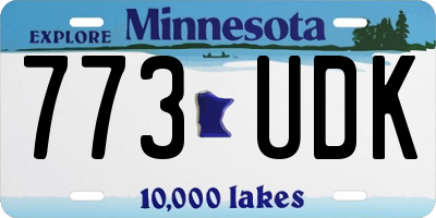 MN license plate 773UDK
