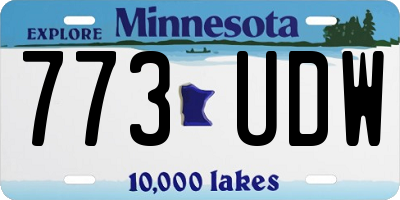 MN license plate 773UDW