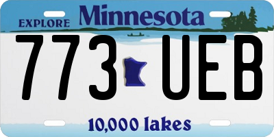 MN license plate 773UEB