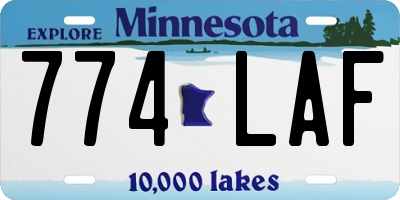 MN license plate 774LAF