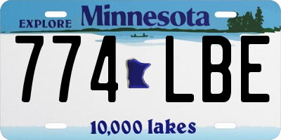 MN license plate 774LBE