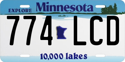 MN license plate 774LCD