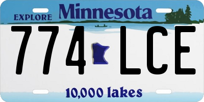 MN license plate 774LCE