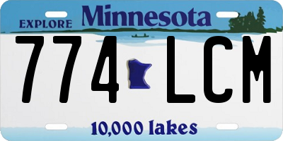 MN license plate 774LCM