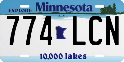 MN license plate 774LCN