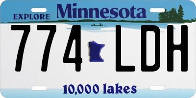 MN license plate 774LDH