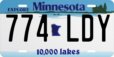 MN license plate 774LDY