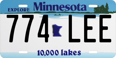 MN license plate 774LEE