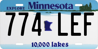 MN license plate 774LEF