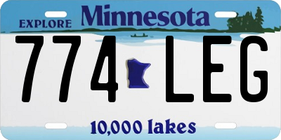 MN license plate 774LEG