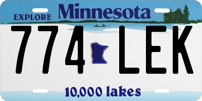 MN license plate 774LEK
