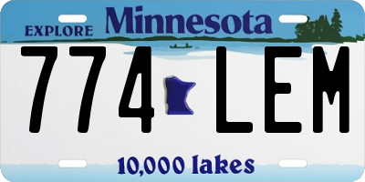 MN license plate 774LEM