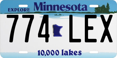 MN license plate 774LEX