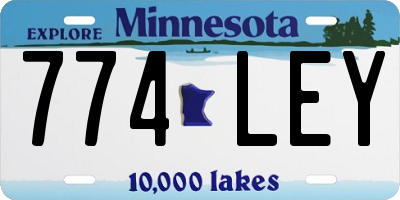 MN license plate 774LEY