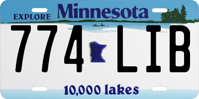 MN license plate 774LIB