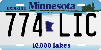 MN license plate 774LIC