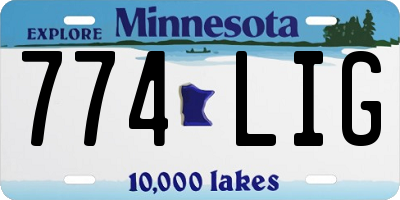 MN license plate 774LIG