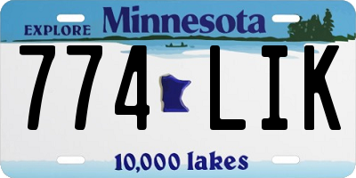 MN license plate 774LIK