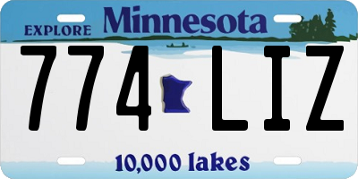 MN license plate 774LIZ