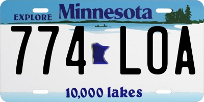 MN license plate 774LOA