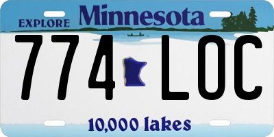 MN license plate 774LOC