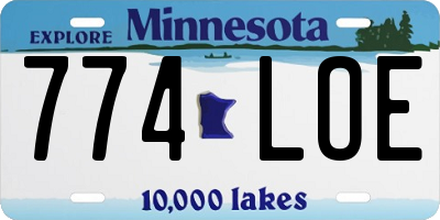 MN license plate 774LOE