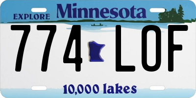 MN license plate 774LOF