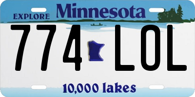 MN license plate 774LOL