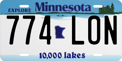 MN license plate 774LON