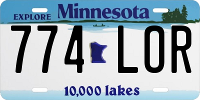 MN license plate 774LOR