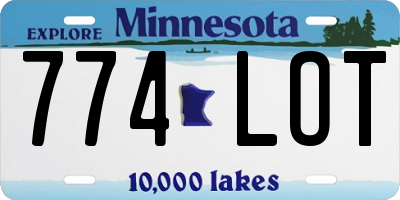 MN license plate 774LOT