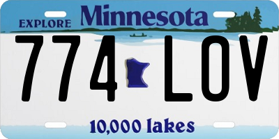 MN license plate 774LOV