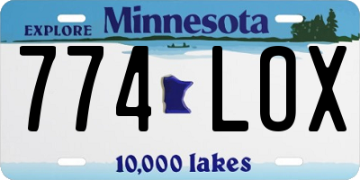 MN license plate 774LOX