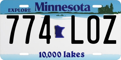 MN license plate 774LOZ