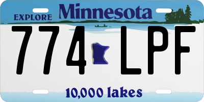 MN license plate 774LPF