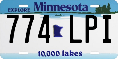 MN license plate 774LPI