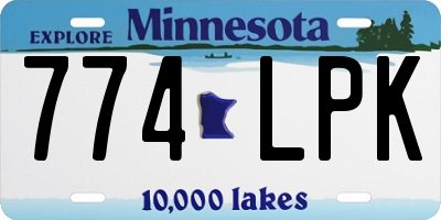 MN license plate 774LPK