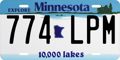MN license plate 774LPM
