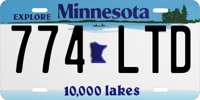 MN license plate 774LTD