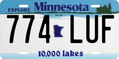MN license plate 774LUF