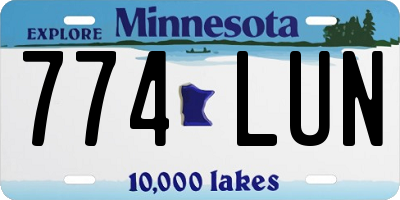MN license plate 774LUN