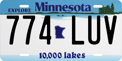 MN license plate 774LUV