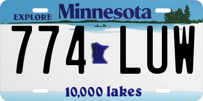 MN license plate 774LUW